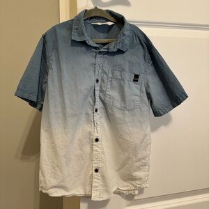 H&M Boys Short Sleeve Blue Ombré Button Down Shirt